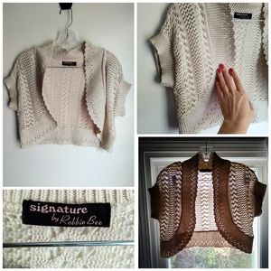Cream knit cover up sweater